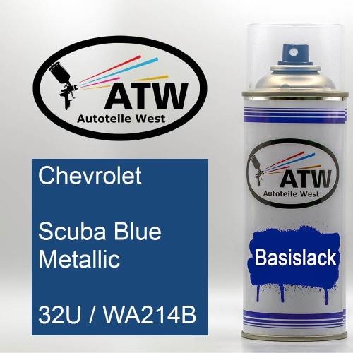 Chevrolet, Scuba Blue Metallic, 32U / WA214B: 400ml Sprühdose, von ATW Autoteile West.